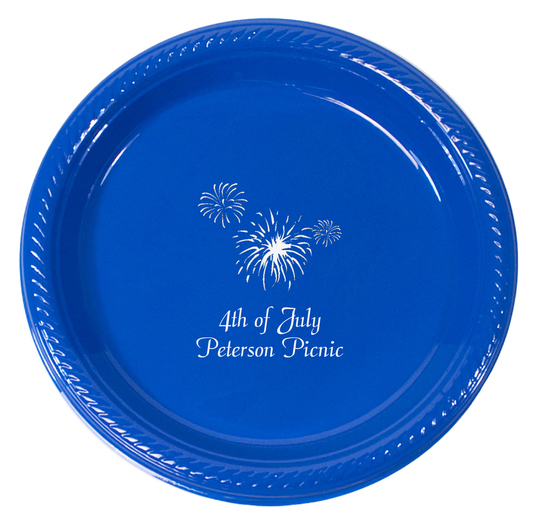 Personalized Fireworks Plastic Plates